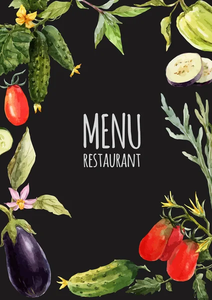 Modèle de menu aquarelle — Image vectorielle