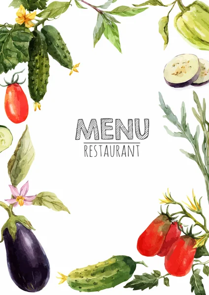 Modèle de menu aquarelle — Image vectorielle