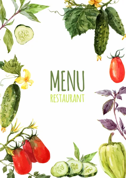 Modèle de menu aquarelle — Image vectorielle