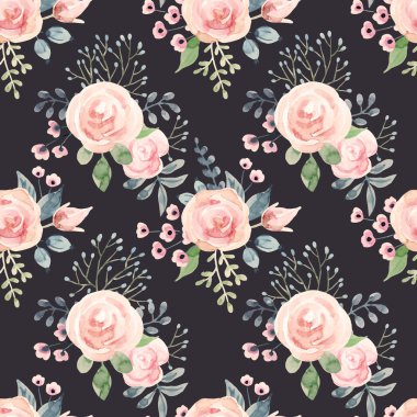 Suluboya çiçek deseni