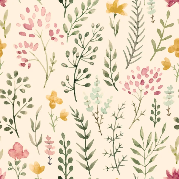 Padrão floral aquarela — Vetor de Stock