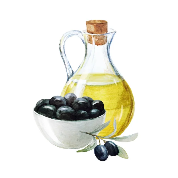 Acuarelas y aceite de oliva — Vector de stock