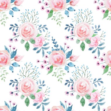 Suluboya çiçek deseni