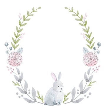 Elle çizilmiş suluboya çelenk