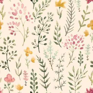 Suluboya çiçek deseni