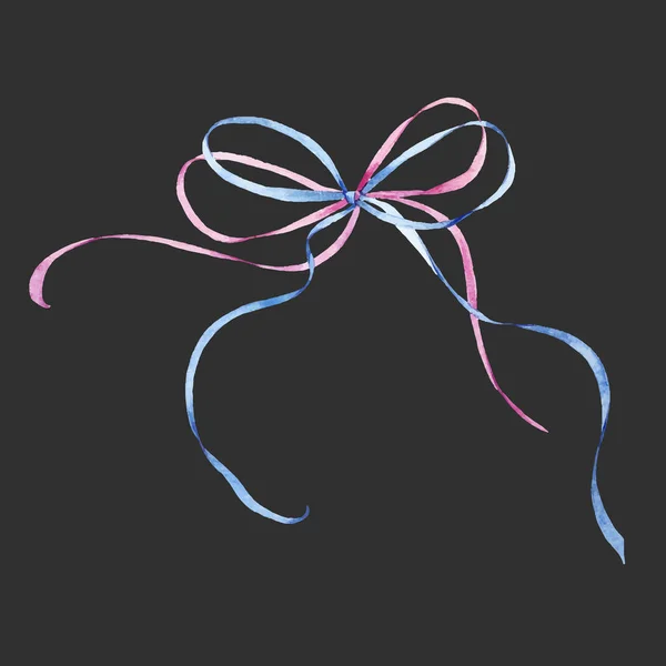 Watercolor ribbon bow — Stock Vector