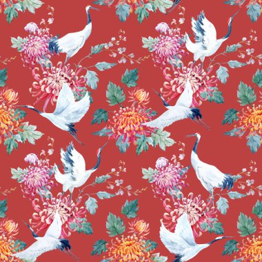 Suluboya vinç desen