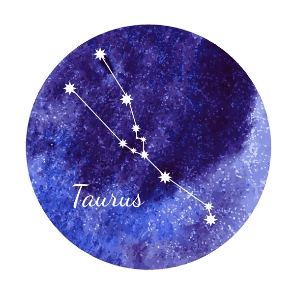 Akvarel horoskop tegn taurus – Stock-vektor