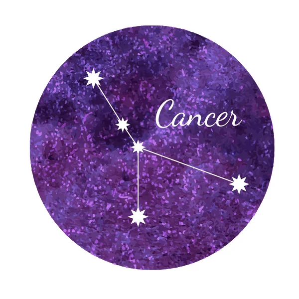 Aquarel Horoscoop teken kanker — Stockvector