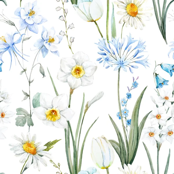 Watercolor vector floral pattern — Stock Vector