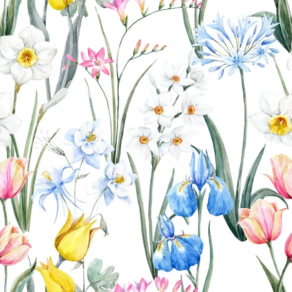 Patrón floral vector acuarela — Archivo Imágenes Vectoriales