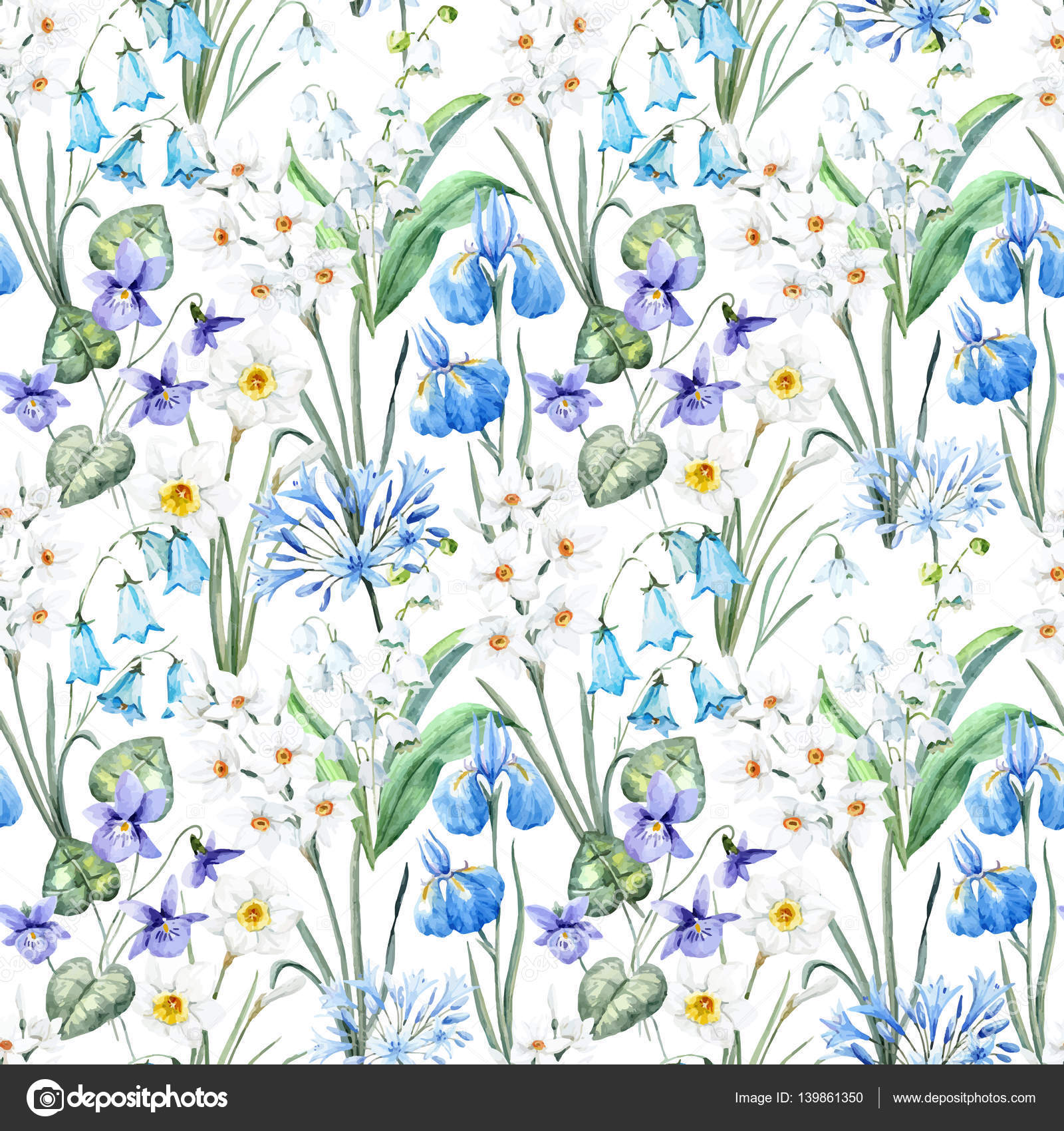 Download Watercolor vector spring floral pattern — Stock Vector ...