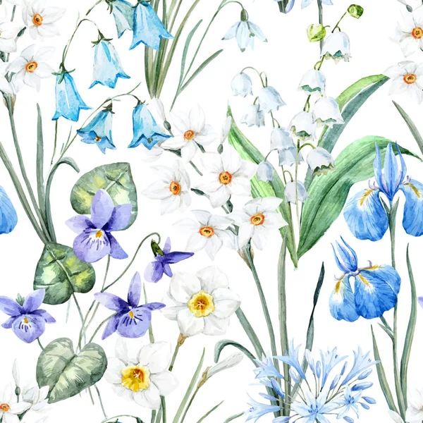 Aquarell Vektor Frühling florales Muster — Stockvektor