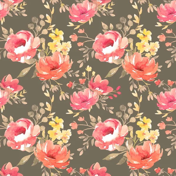 Aquarelle vecteur motif floral — Image vectorielle