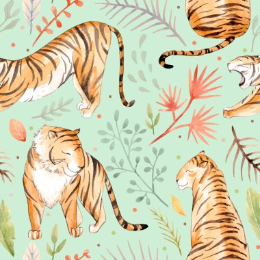 Suluboya vektör tropikal desen