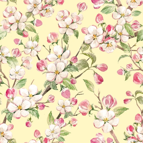 Suluboya bahar çiçek desenli — Stok fotoğraf
