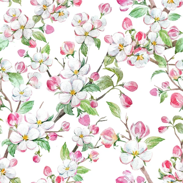 Watercolor spring floral pattern — Stock Photo, Image