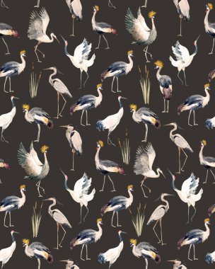 Suluboya vektör Afrika vinç desen