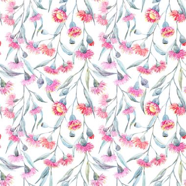 Suluboya okaliptüs vektör desen