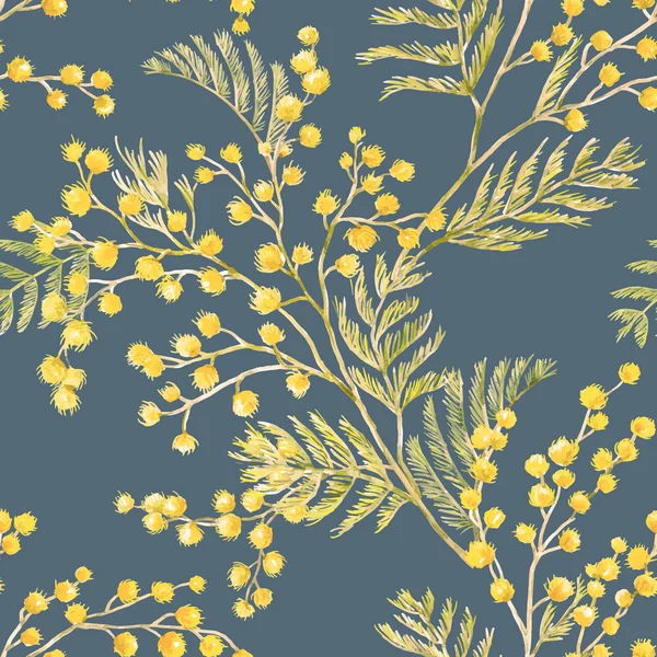 Aquarelle motif vectoriel mimosa — Image vectorielle