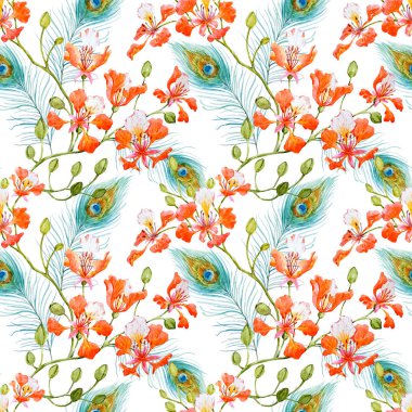 Suluboya çiçek deseni