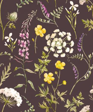 Suluboya çiçek deseni