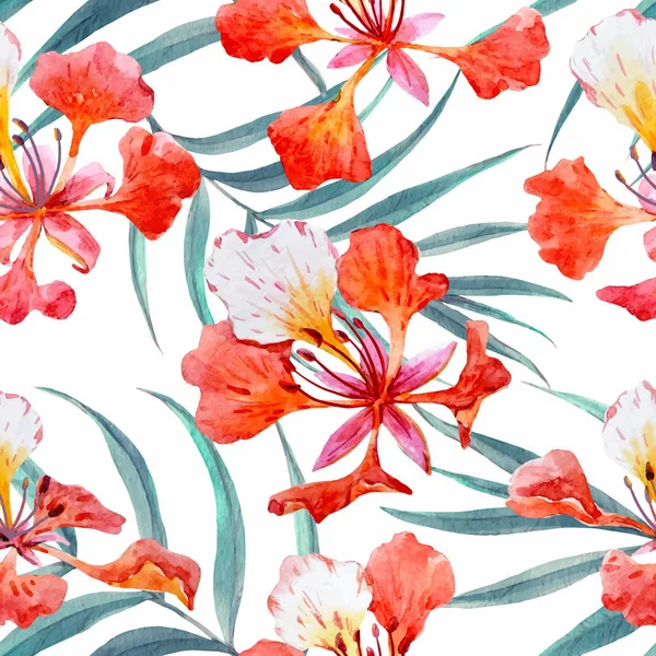 Padrão floral aquarela — Vetor de Stock