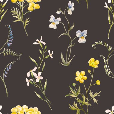 Suluboya çiçek deseni