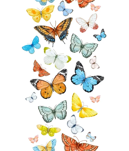 Watercolor butterfly vector pattern — Stock Vector