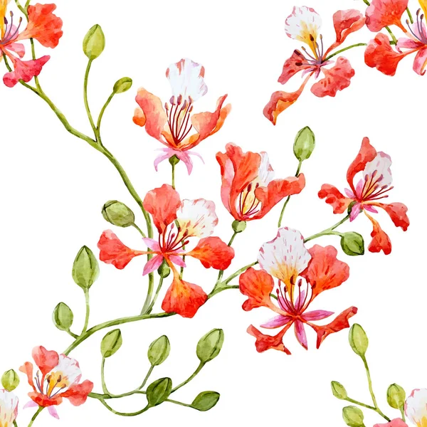 Υδατογραφία μοτίβο λουλουδιών — Διανυσματικό Αρχείο