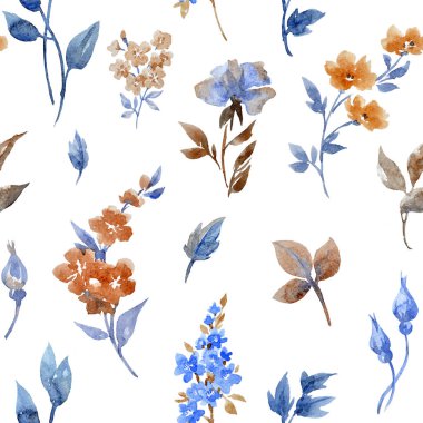 Dikişsiz soyut çiçek desenli
