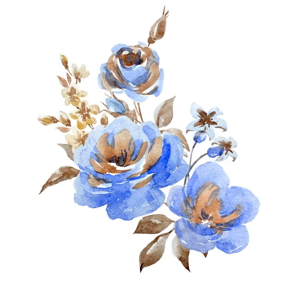 Aquarel abstract floral samenstelling — Stockfoto