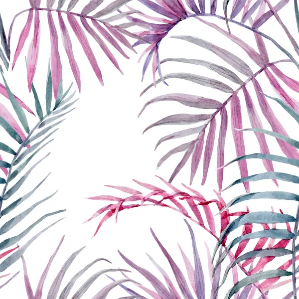 Vetor aquarela padrão floral tropical — Vetor de Stock