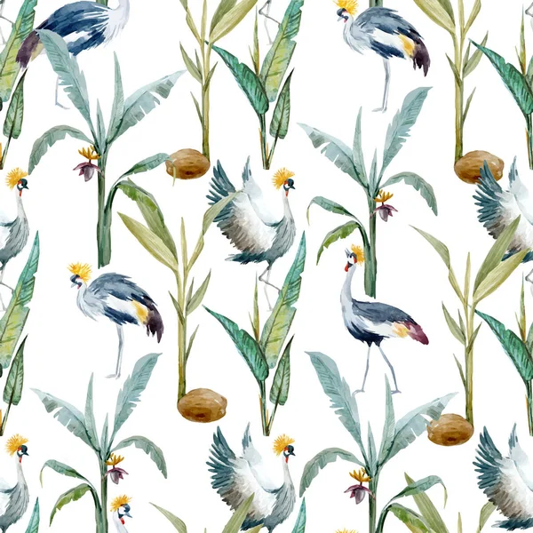 Aquarelle vecteur floral tropical motif — Image vectorielle