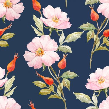 Suluboya çiçek yaz vektör desen