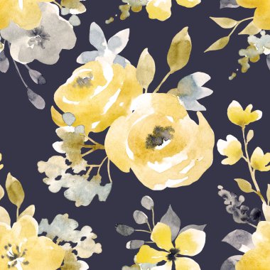 Çiçeksiz suluboya desen