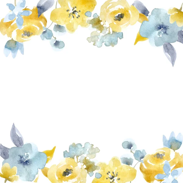 Aquarell floraler Rahmen — Stockfoto