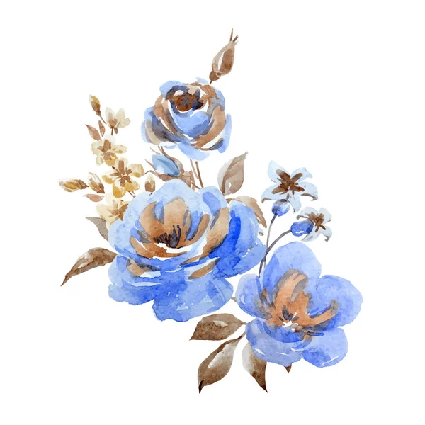 Aquarelle vecteur abstrait composition florale — Image vectorielle