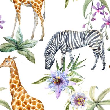 Tropikal vahşi yaşam desen