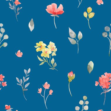 Suluboya çiçek deseni