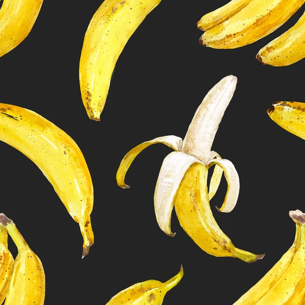 Acuarela patrón plátano — Foto de Stock