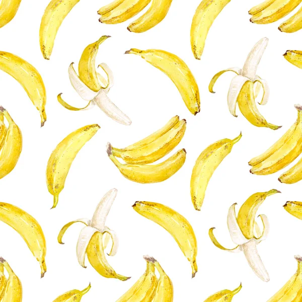 Akwarela banana wzór — Zdjęcie stockowe