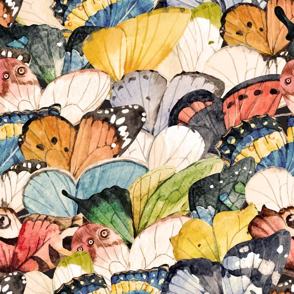水彩的蝴蝶矢量图案 — 图库矢量图片