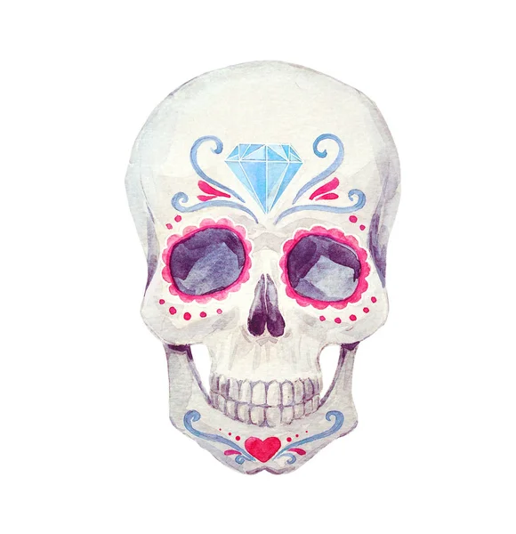 Nice watercolor skull — Stock Photo, Image