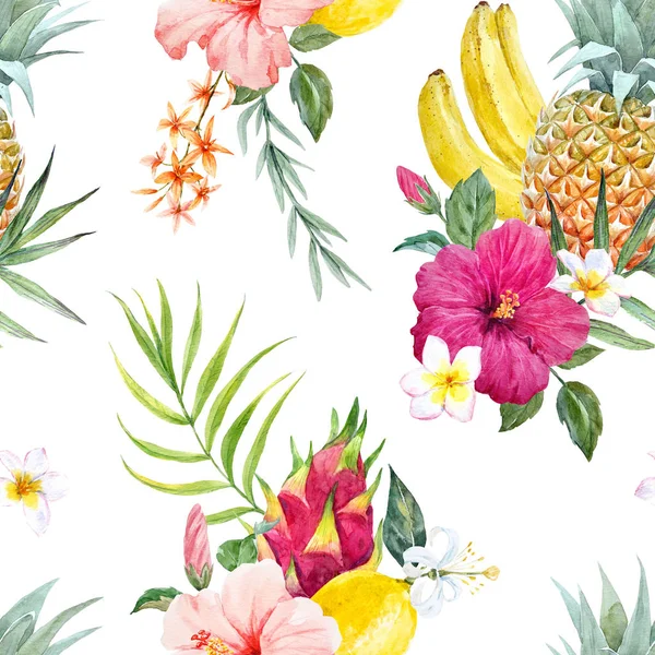 Watercolor tropical pattern — Stock Photo, Image