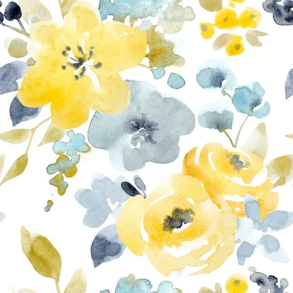 Aquarelle vecteur floral motif sans couture — Image vectorielle