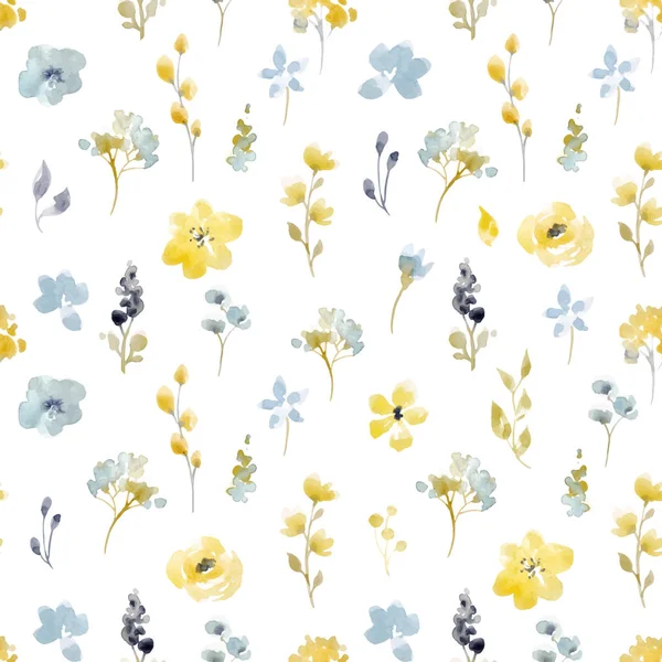 Watercolor floral vector seamless pattern — Stock Vector