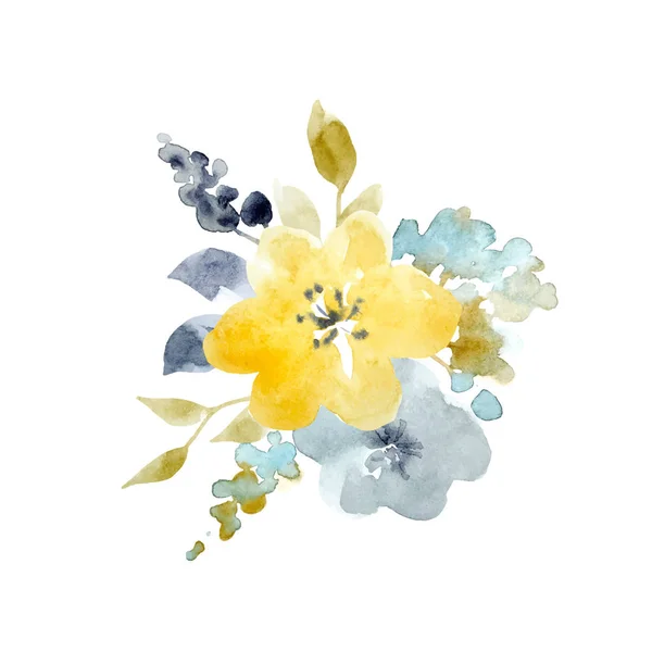 Watercolor floral vector composition — Stock Vector