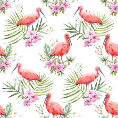 Suluboya tropikal vektör desen