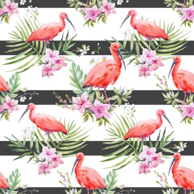 Suluboya tropikal vektör desen